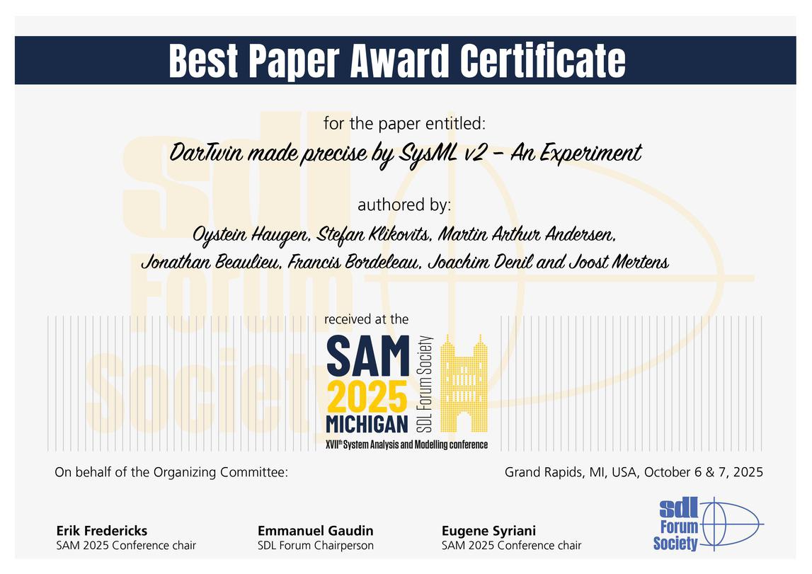 Stefan Klikovits wins Best Paper Award Stefan Klikovits wins Best Paper Award